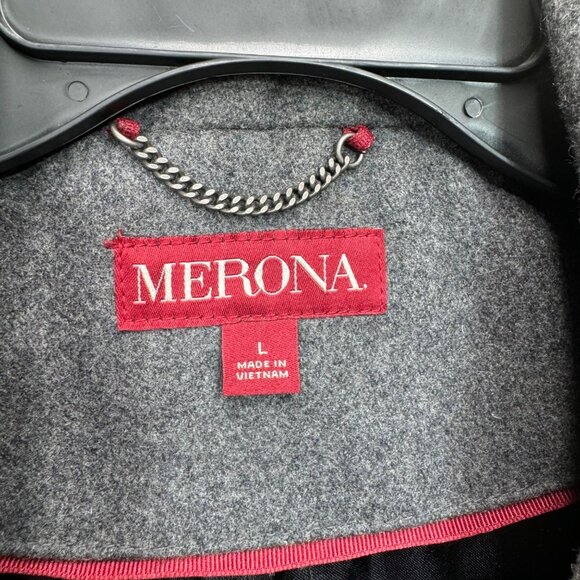 Merona Women's Grey Wool Blend Peacoat Size L - Picture 2 of 7